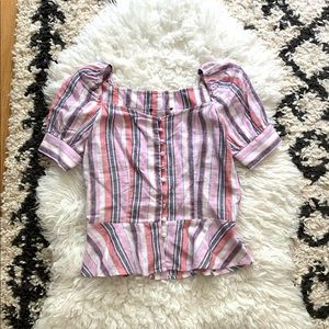 Striped Button Blouse